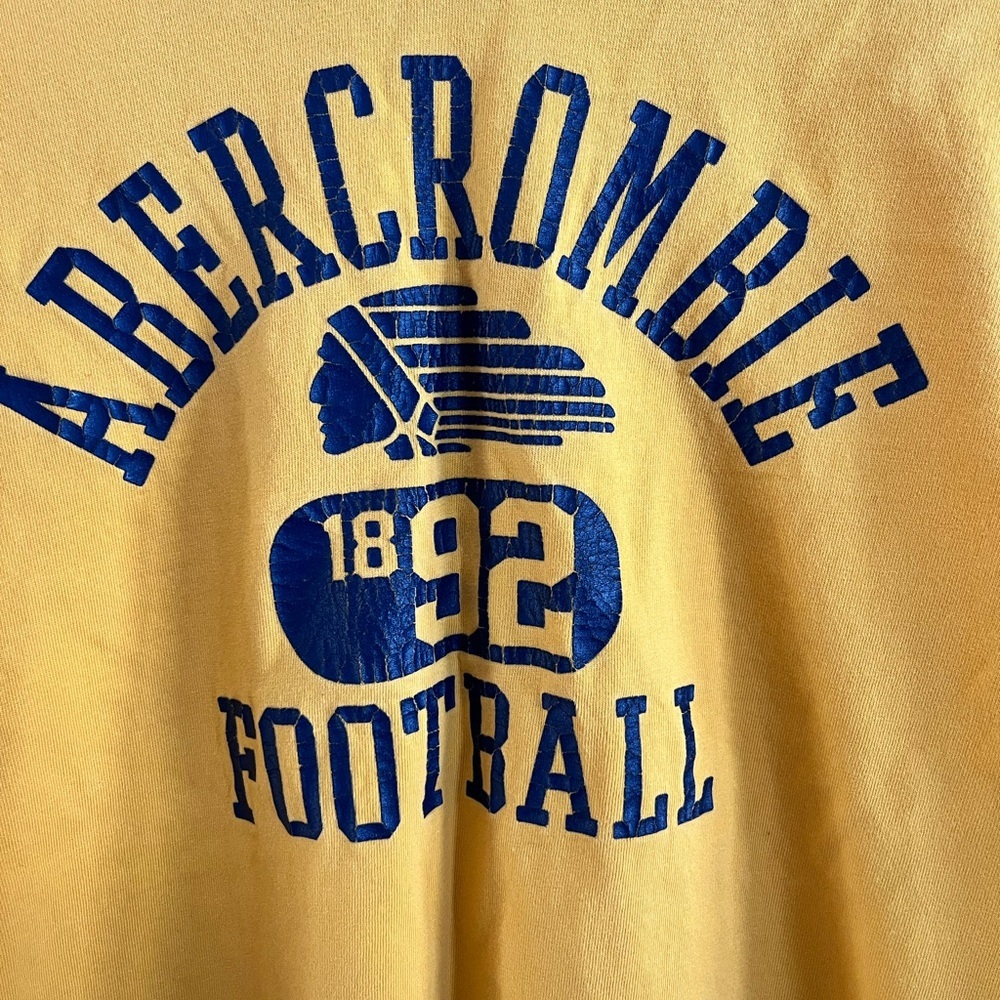 Abercrombie & fitch Yellow Football long sleeve shirt xl vintage - Picture 2 of 4